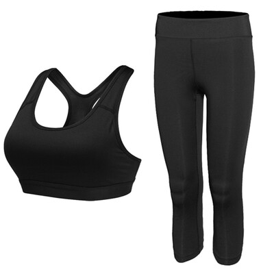 

Yoga Set Workout Sport Suit Gym Leggings Tights Bra Running Tracksuit For Girls