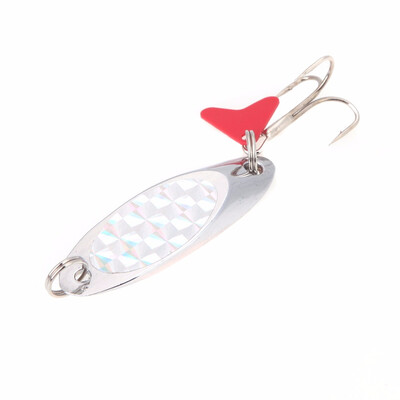 

Fishing Spoon Lure Sequin Paillette Metal Hard Bait Hook Tackle Silver Fishing gear