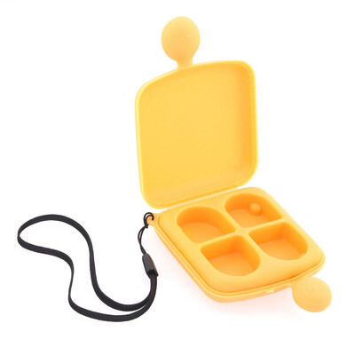 

nice 1pc Portable 4 Grids Yellow Medicine Pill Case Box 1072cm