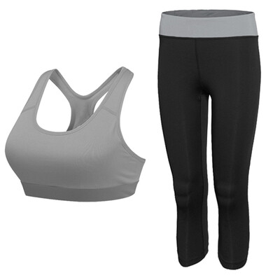 

Yoga Set Workout Sport Suit Gym Leggings Tights Bra Running Tracksuit For Girls