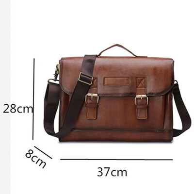 

Genuine Leather Men Laptop Shoulder Bag Mens Crossbody Male Messenger Bags First layer cowhide Briefcases Tote Vintage Cover