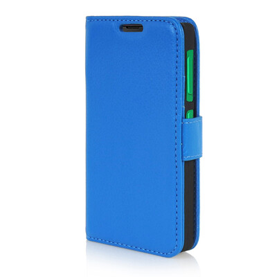 

MOONCASE High quality Leather Wallet Flip Card Slot Pouch Stand Shell Back ЧЕХОЛ ДЛЯ Nokia X Blue