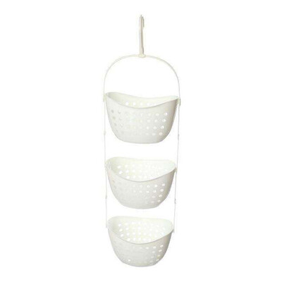 

UpperX 3 Tier Plastic Basket Shower Caddy Hanging Rack Tidy Shelf Organiser StorageWhite