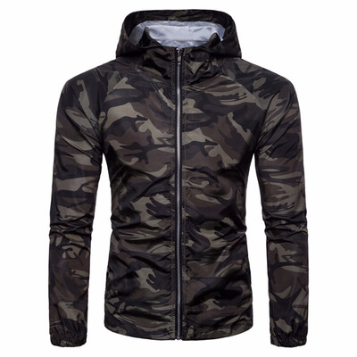 

Mens camouflage hooded tops sunproof casual jacket