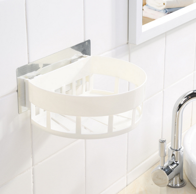 

No trace bathroom rack Non perforated semicircle storage basket for hanging toilets