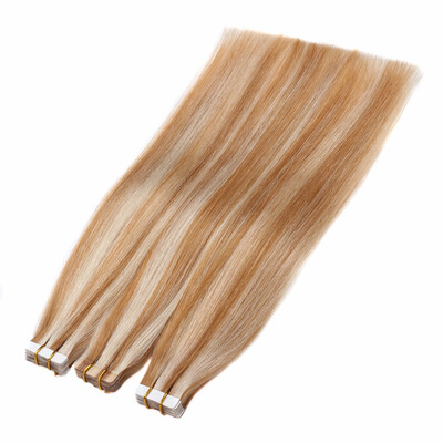 

Bhf Hair Tape Hair Extensions 100 Peruvian Virgin Remy Silky Straight Pu Tape Glue Skin Weft Hair