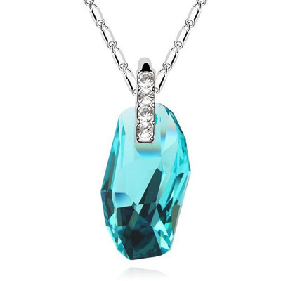 

Anniversary Gift Geometric Crystal from Swa Elements Fashion Jewelry Necklaces Pendants For Women Accessories White Gold Pla