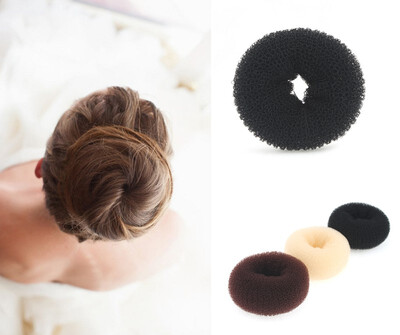 

Finger Rings Girls Donut Shaper Womens Hairdisk Maker Bun Ring Elastic BLACK