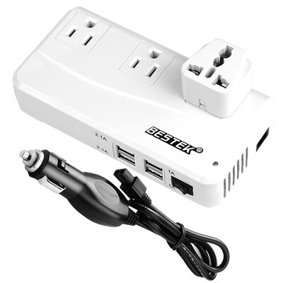 

Pepsi BESTEK inverter MRI2013GU white 12V to 220V 200W continuous output car power converter USB car charger socket car charger