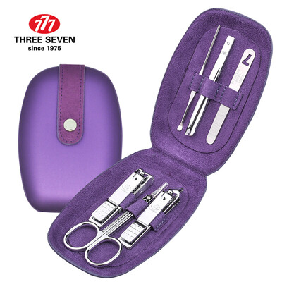 

777 THREE SEVEN nail clipper set nail clippers repair capacity combination manicure beauty care tools household portable 6 sets TS-60 purple import