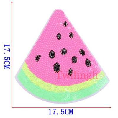 

twilingh Patches Sewing Iron-On Accessories Big Fruit Embroidered Sequined Patches For Clothing
