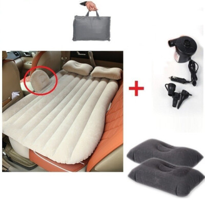 

Car Inflatable Air Mattress Camping Swimming Unversal Travel Rear Seat Bed Auto Sleep Airbed Car Covers Kamp Black Beige