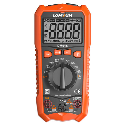 

Long Yun LOMVUM 99000 capacitor intelligent anti-burning temperature multimeter automatic multi-function high-precision digital display electric universal table DM616 charging meter pen package