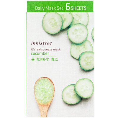

Innisfree (Innisfree) действительно экстракционной Xianrun маска - Огурец 20мл * 6 (увлажняющий питательный сна Radiance ухода за кожей)