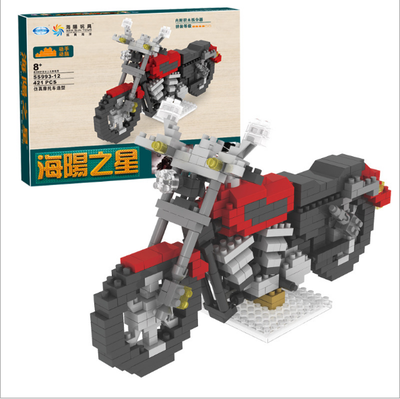 

Motorcycle Series Granule Diamonds Building Blocks Miniature Assembling Plastic Puzzle Building Blocks Toys