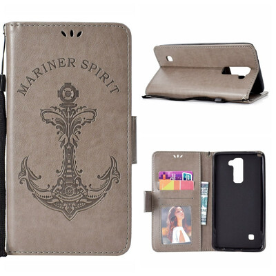 

MOONCASE Huawei P20 Lite Embossed Mermaid Anchor Leather Case - Gray