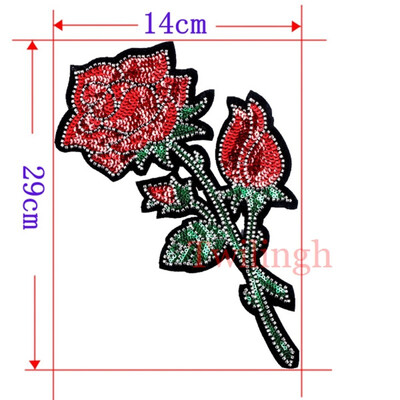 

1 Piece Big Patches Red Flower Embroidered Patch 3D Applique DIY Sewing Stickers Wedding Clothing Repair Fabric Sticker Patches