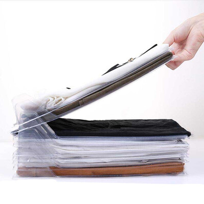 

10pcslot Automatic Folding clothes board Shirt Folder Shirt Closet Organizer Drawer Office Desk File storage rack