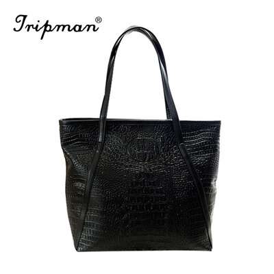 

Tripman Bolsas Femininas Designer Brand Women Sigle Shoulder High Grade PU Leather Crocodile Pattern Bags Bolsas Casual Tote Handbags