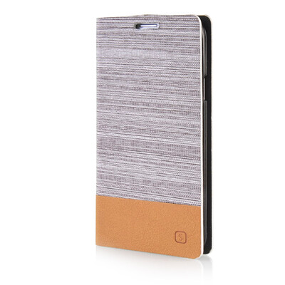 

MOONCASE Canvas Design Leather Side Flip Wallet Pouch Stand Shell Back ЧЕХОЛ ДЛЯ Samsung Galaxy S5 Light Brown
