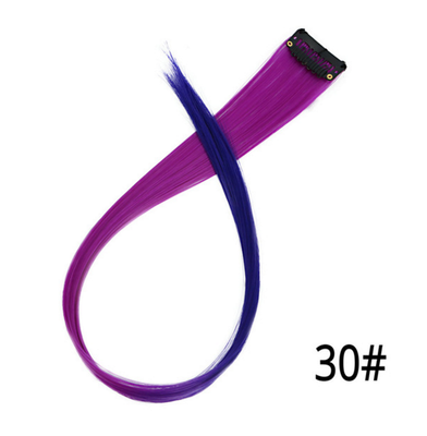 

20" Synthetic Clip In Hair Extensions One Piece Rainbow Clip On Hair Pieces For Women 50cm Purple Pink Wig Ombre Hair Extension