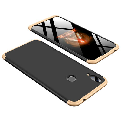 

MOONCASE Three-parts structure design Full Protection Hard Plastic Combination Case for Vivo X21i Black Gold