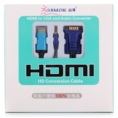 

Shanze (SAMZHE) ZJX-360 HDMI revolution VGA public high-definition adapter cable with audio gold plate 2M