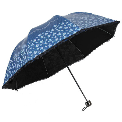 

Jingdong supermarket] Parkson sun umbrella rain and rain folding light umbrella sun umbrella anti-ultraviolet sun umbrella sunny umbrella female 2387Q navy