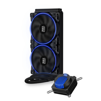 

Overclocking three PCCOOLER 240 month 240 CPU water cooling radiator multi-platform support AM4 4 heat pipe intelligent temperature control 12CM halo blue fan with silicone grease
