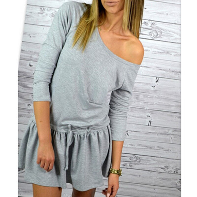 

Sleeve loose pocket sports bandage dress