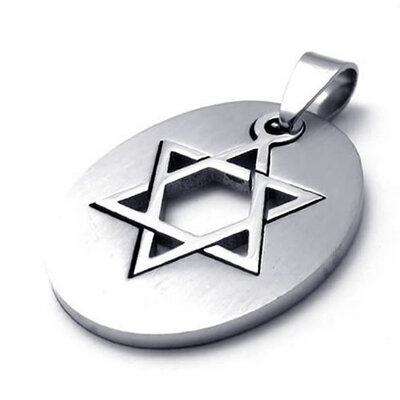 

Hpolw New Design 925 sterling silver Stainless Steel Jewish StarLucky Star of David Pendant Mens & Womens Necklace18-26 inch