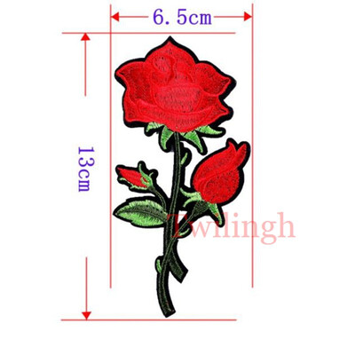 

1 Pcs Top Patches Iron-on Sew-on Red Rose Flower Embroidery Patch Motif Applique Children Women DIY Clothes Sticker Wedding