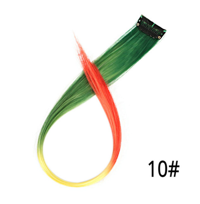 

20" Synthetic Clip In Hair Extensions One Piece Rainbow Clip On Hair Pieces For Women 50cm Purple Pink Wig Ombre Hair Extension