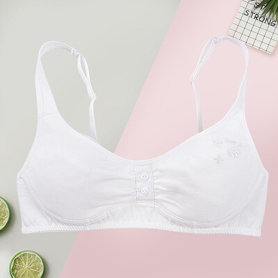 

Girl bra student underwear development period cotton buckle paragraph no steel ring junior high school student bra DRBR135-pink 80B