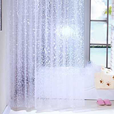 

UpperX Shower Curtain Pebbles Waffles PEVA Waterproof&Mildewproof with 12 Hooks Bathroom Accessories 180x180cm Transparent