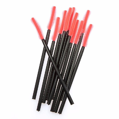 

50Pcs Professional Mini Silicone Head Lash Brush Pack Black Knife Shape Brush Oneoff Eyelash Curler Sizable Pack