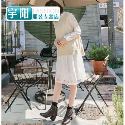 

2017 Korean version of the spring&autumn new dress skirt pregnant women long vest vest on the hair two-piece suit