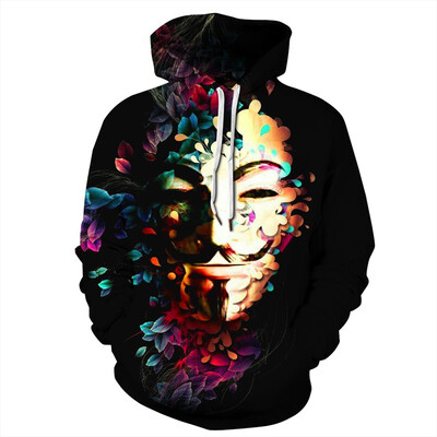 

QYDM-333 Mens Hoodie 3D Printed Women Pullover Sweater