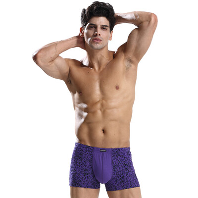 

Health men &39s underwear personality trend printing cotton men&39 s flat pants 2 color 11142L