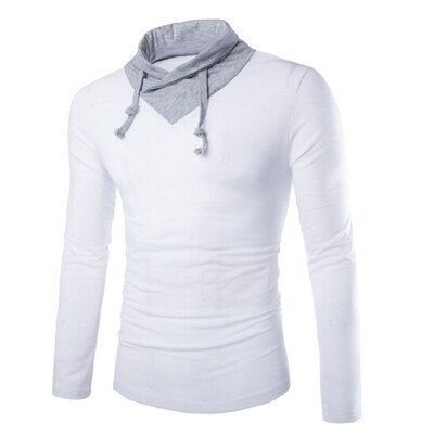 

Zogaa Mens T-shirt Splices Collar Casual Fashion Long Sleeve