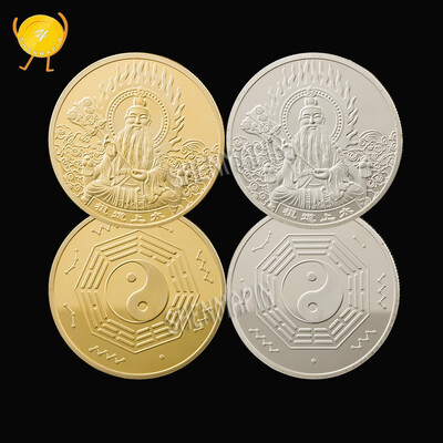 

Chinese Taoist taishang laojun commemorative coin feng shui eight diagrams coin art collection