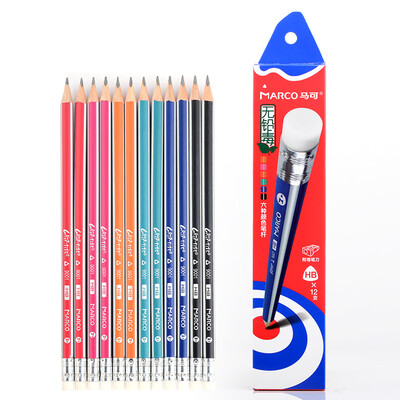 

Marco 9001E-12CB-2B Writing pencil color drawing Triangle pen with rubber head (2B) 12 box