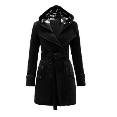 

CT&HF Women Double-breasted Cotton Long Coats Winter Outerwear Womens Hoodie