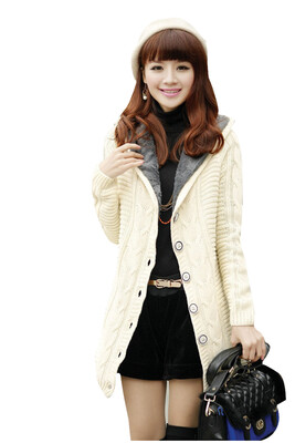 

Fashion Women winter Lady fleece Cardigan Knitwear Long Sweater Outerwear Coat