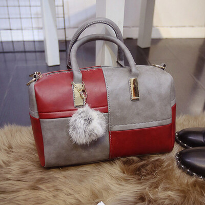 

Женщин кожаные сумки 2016 новый приток Бостон модные сумки дамы большой кулон сумка сумка сумка мешок подушки