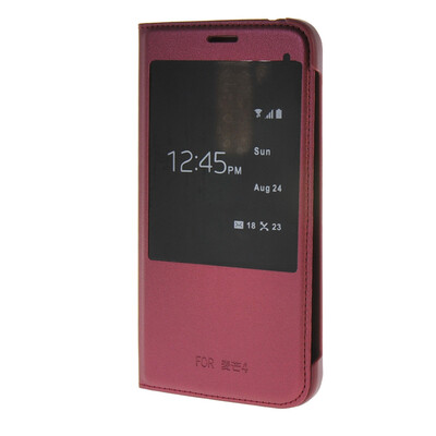 

MOONCASE Case for Huawei Maimang 4 D199 Ultra Slim View Window Flip Leather Case Cover Red