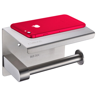

CVBAB toilet paper holder toilet paper box free punch 304 stainless steel bathroom hand tray toilet tissue box to send nail-free plastic brushed stainless steel mobile phone frame CP5807N