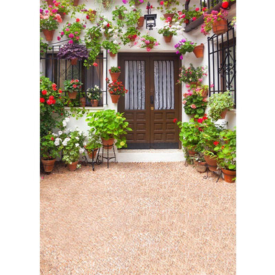 

Courtyard View Photo Backdrop 57FT Vinyl Fabric Cloth Digital Printing Photo Background s-729