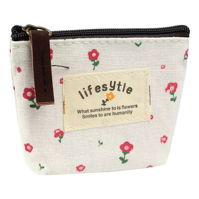 

MyMei Flower Canvas Purse Lovely Sweet Women Lady Girl Coin Cash Pouch Wallet Bag
