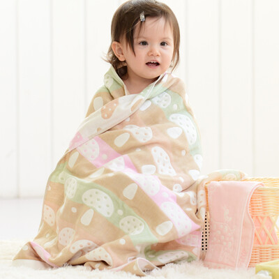 

Jingdong supermarket] like baby (elepbaby) baby bath towel cotton gauze jacquard large bath towel 140X70CM (mushroom little pink
